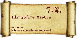 Téglás Mietta névjegykártya